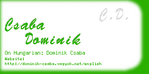 csaba dominik business card